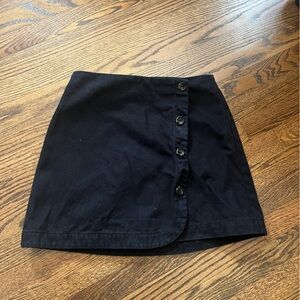 BDG Black Button-Front Mini Skirt